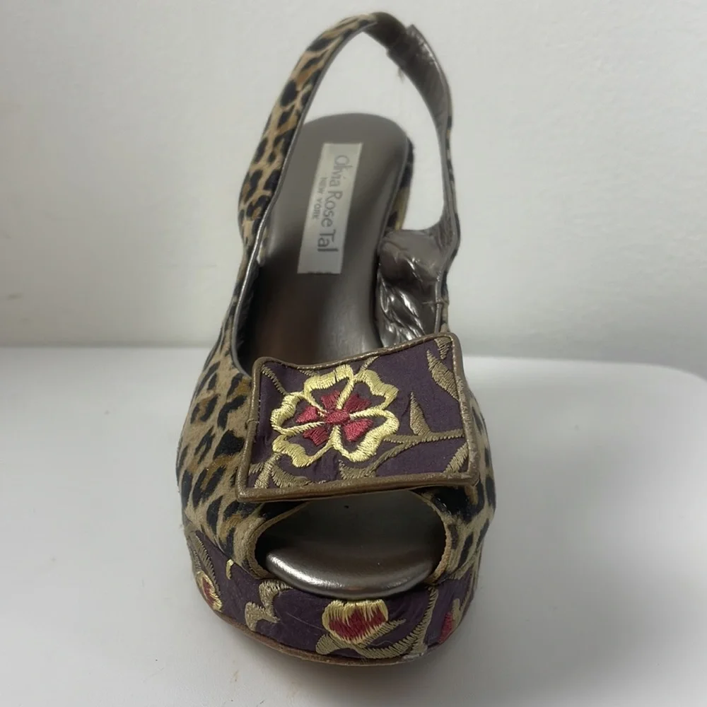 Olivia Rose Tal Floral Leopard Platform heel Size 38 - Picture 5 of 17